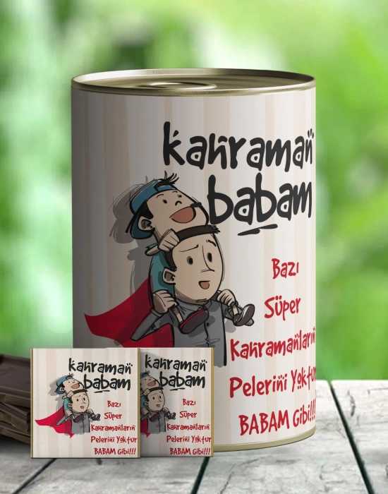 Kahraman Babam Hediye Çikolata Konservesi