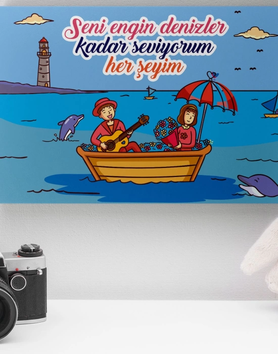 Romantik Tasarımlı Mini Kanvas Tablo - No15