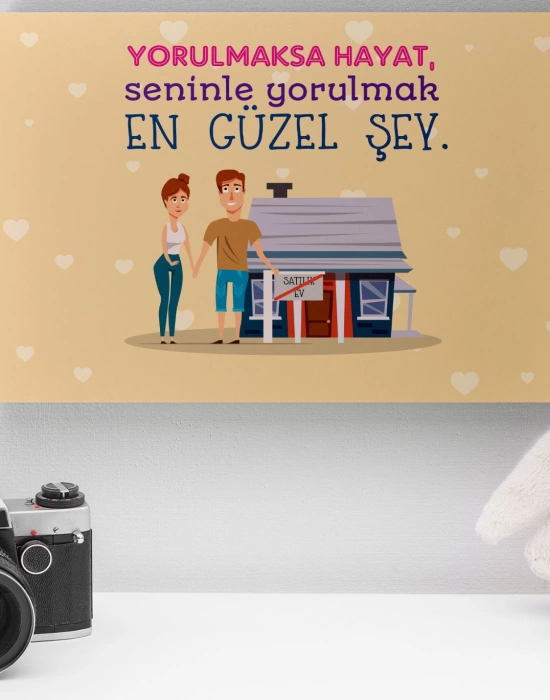 Romantik Tasarımlı Mini Kanvas Tablo - No8