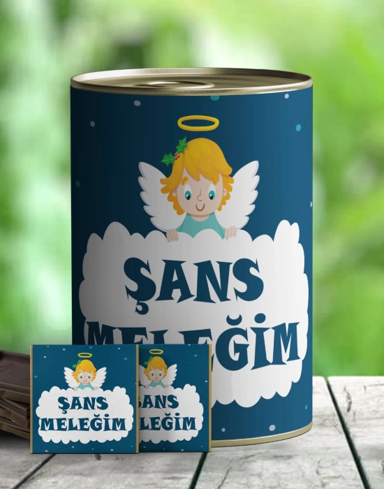 Şans Meleğim Temalı Hediye Çikolata Konservesi