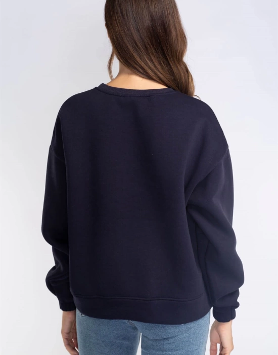 Şardonlu Sweatshirt-LACİVERT