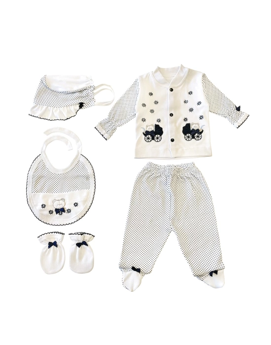 Sema Bebe 5li Premature Puanlı Set - Mavi