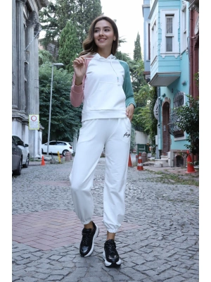 Kanguru Cepli Sweatshirt - BEYAZ