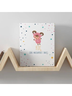 Koç Burcuna Özel Tasarım Kanvas  Tablo