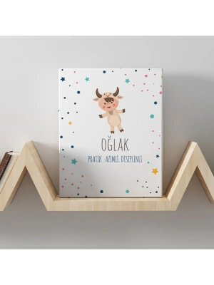 Oğlak Burcuna Özel Tasarım Kanvas  Tablo