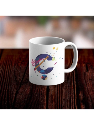 Özel Tasarım Ç Harfi Beyaz Kupa Bardak