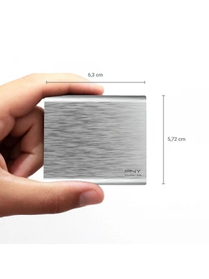 PNY Pro Elite Gümüş 250 GB 880/900MB/s USB 3.2 Gen 2 Type-C Taşınabilir SSD (PSD0CS2060SB-250-RB)