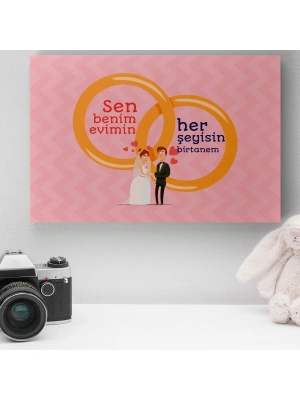 Romantik Tasarımlı Mini Kanvas Tablo - No7