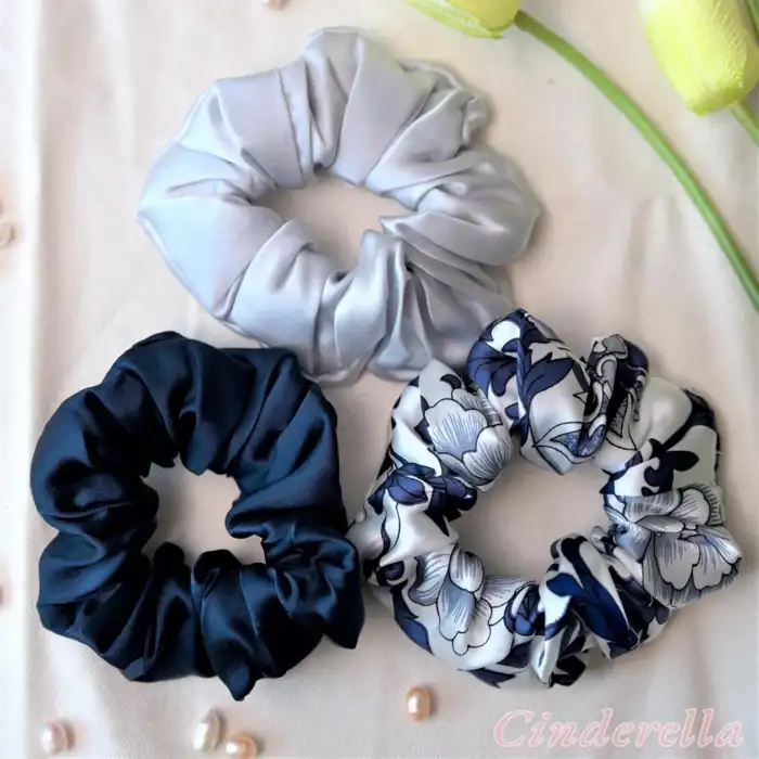 %100 Mulberry Saf İpek Saç Tokası 3.5cm - Saçı Acıtmayan Yumuşak Scrunchie Saç Lastiği Toka Model-6