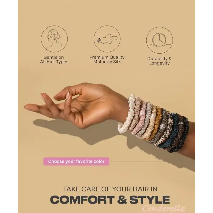 %100 Saf Dut İpek Küçük Scrunchie Saç Tokası Lila - Günlük Pratik Ekstra Elastik Simit Lastikli Toka