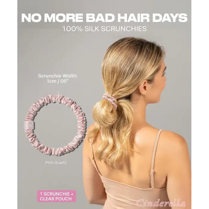 %100 Saf Dut İpek Küçük Scrunchie Saç Tokası Lila - Günlük Pratik Ekstra Elastik Simit Lastikli Toka