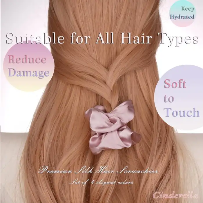 %100 Saf İpek Kadın Scrunchie Saç Tokası 3.5cm - Yumuşak Rahat Uyku için Simit Lastikli Toka Model-7