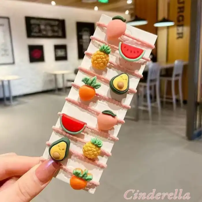 10Lu Meyve Figürlü Çocuk Lastik Toka Seti Model-2