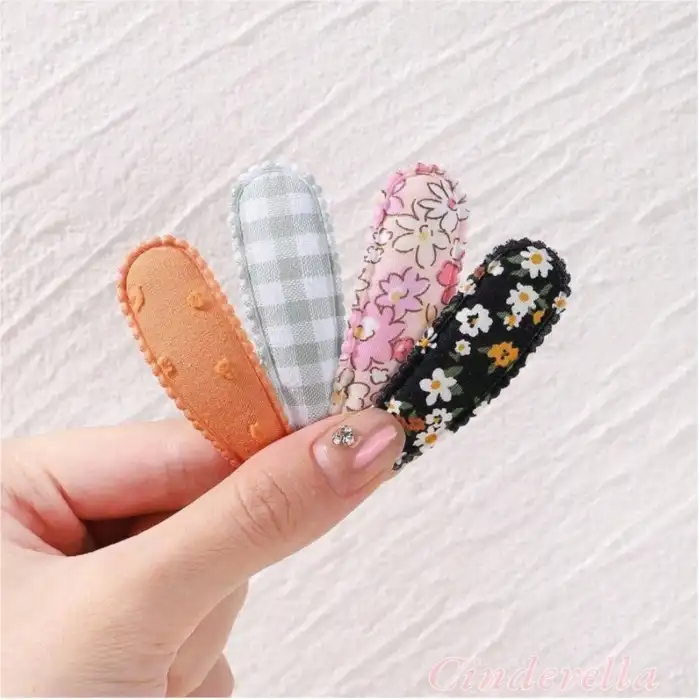 10lu Özel Seri Nakışlı Çiçekli Çocuk Yumuşak Çıtçıtlı Toka Seti - Kız Bebek Çıt Çıt Saç Tokası