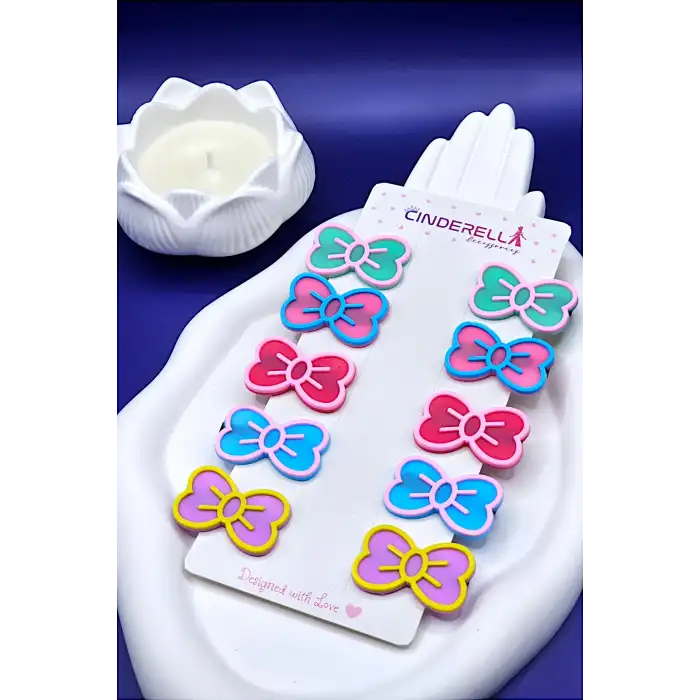 10lu Renkli Kelebek Tasarım Kız Çocuk Pens Toka Seti - Sevimli Kelebekli Bebek Saç Tokası