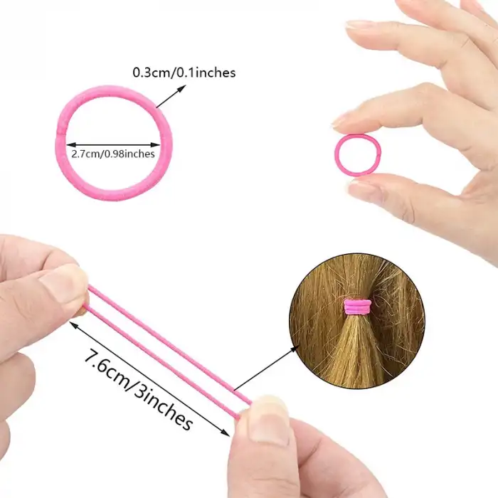 100lü Dayanıklı Elastik Renkli Lastik Toka Seti - Günlük Kullanım Lastikli Saç Lastiği Örgü Tokası