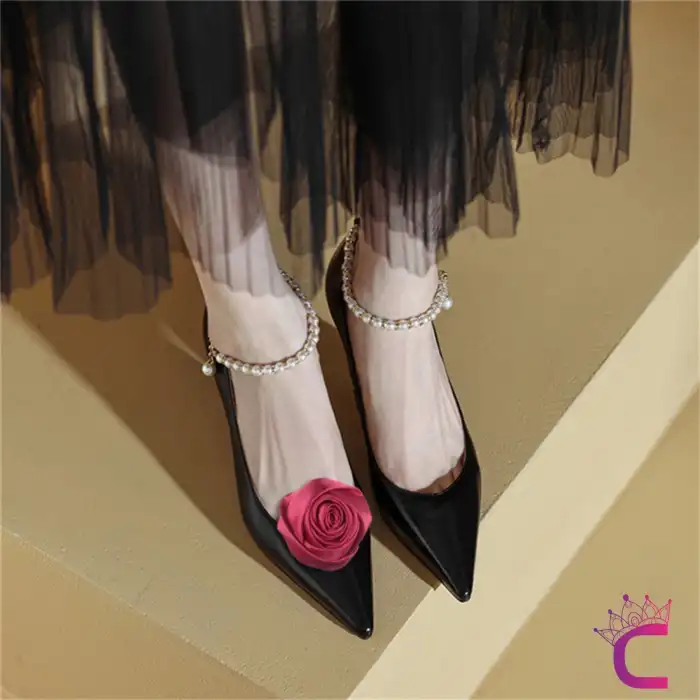 2 adet Çıkarılabilir Kırmızı Gül Tasarım Kadın Topuklu Ayakkabı Tokası - Aplike Babet Ayakkabı Süsü