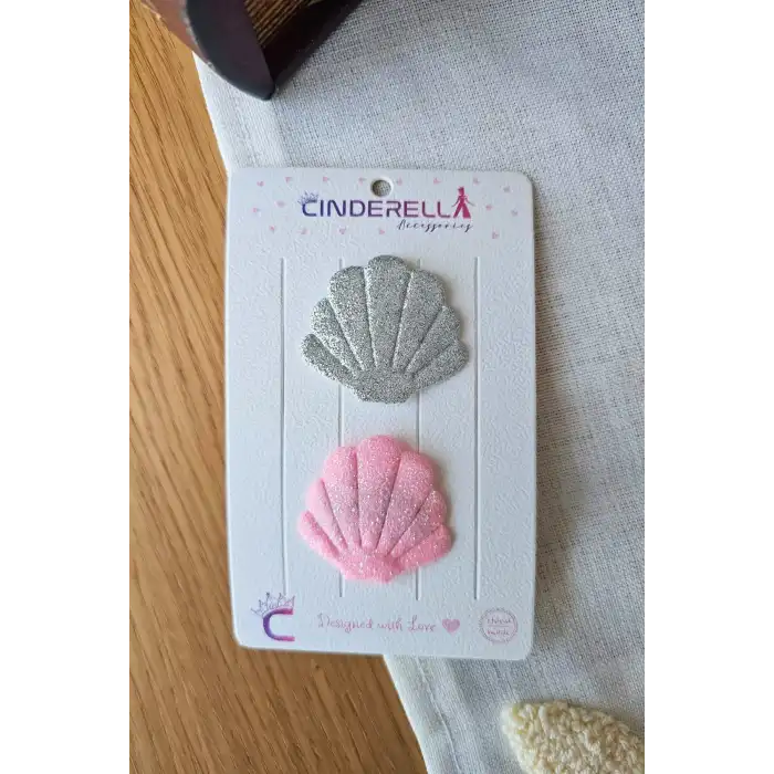 2li Deniz Kabuğu Model Saçsız Bebek Tokası - Az Saçlı Kız Bebek Toka Seti Çıtçıtlı Yenidoğan Tokası