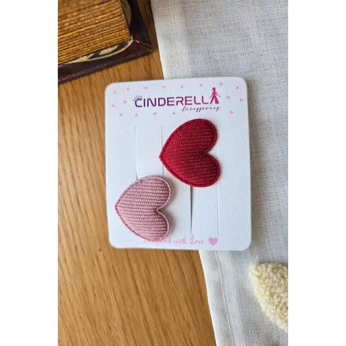 2li Kalpli Saçsız Bebek Tokası 3.5 cm - Az Saçlı Kız Bebek Toka Seti Çıtçıtlı Yenidoğan Tokası