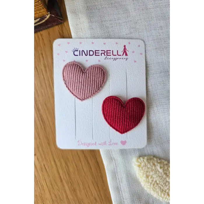 2li Kalpli Saçsız Bebek Tokası 3.5 cm - Az Saçlı Kız Bebek Toka Seti Çıtçıtlı Yenidoğan Tokası