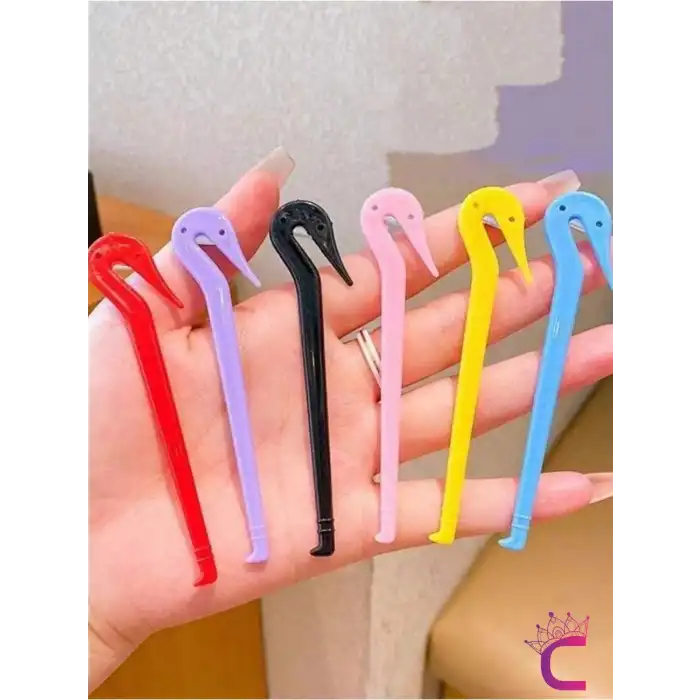 2li Saç Örgü Lastiği Kesici Pembe Mor Renkli - Zarar Vermeyen Lastikli Saç Tokası Kesme Aparatı