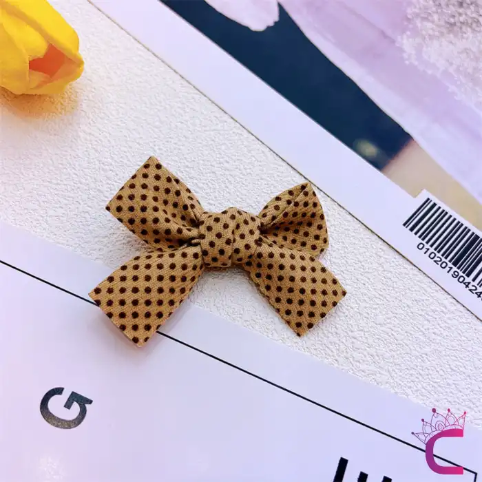 2li Soft Bej Kahve Tonlu Kız Çocuk Fiyonk Toka Seti - Tarz Fiyonklu Kurdele Pens Bebek Saç Tokası