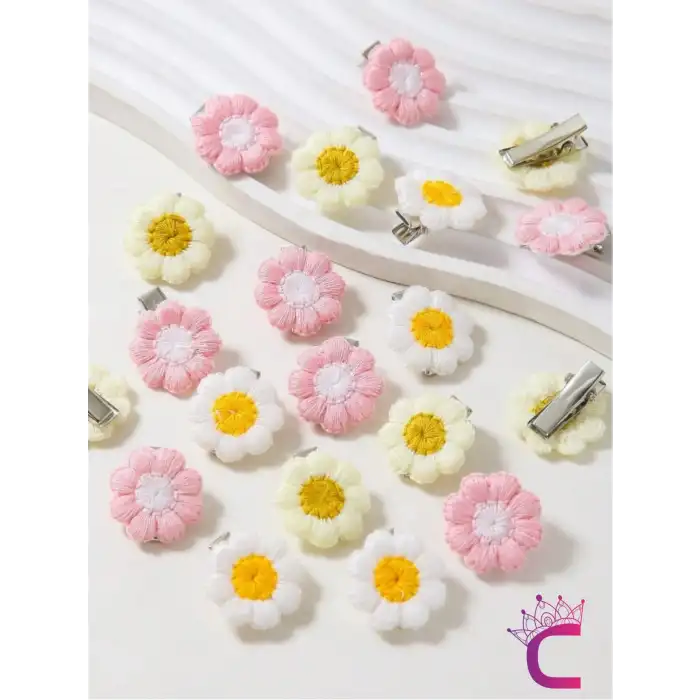 213lü Hediyelik Kutulu Kız Çocuk Bebek Toka Seti Doğum Günü Hediyesi Çiçekli Lastik Pens Saç Tokası