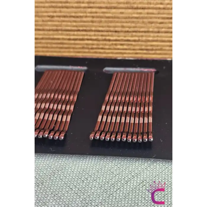 24lü Bakır Renk Tel Toka 5cm - Yumuşak Uçlu Acıtmaz Renkli Kadın Tel Saç Tokası