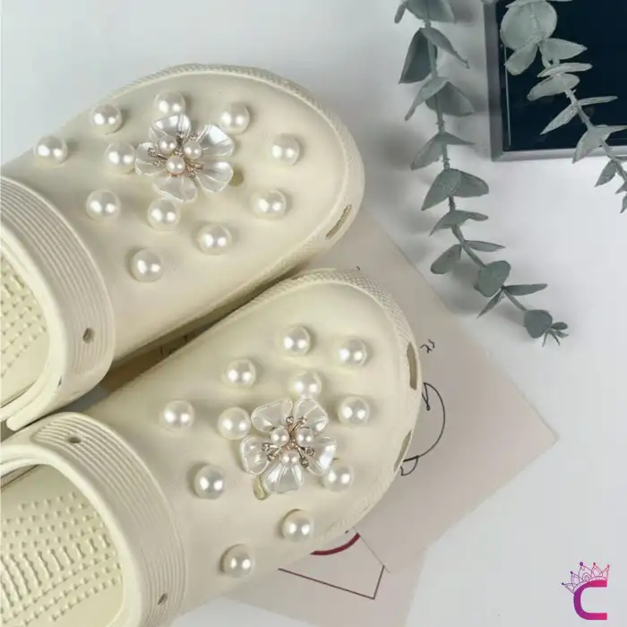 24lü Incili Taşlı Çiçekli Terlik Süsü Seti Jibbitz - Cross Terlik Süsleri Crocks Charm Aksesuar