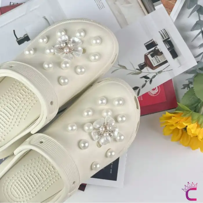 24lü Incili Taşlı Çiçekli Terlik Süsü Seti Jibbitz - Cross Terlik Süsleri Crocks Charm Aksesuar