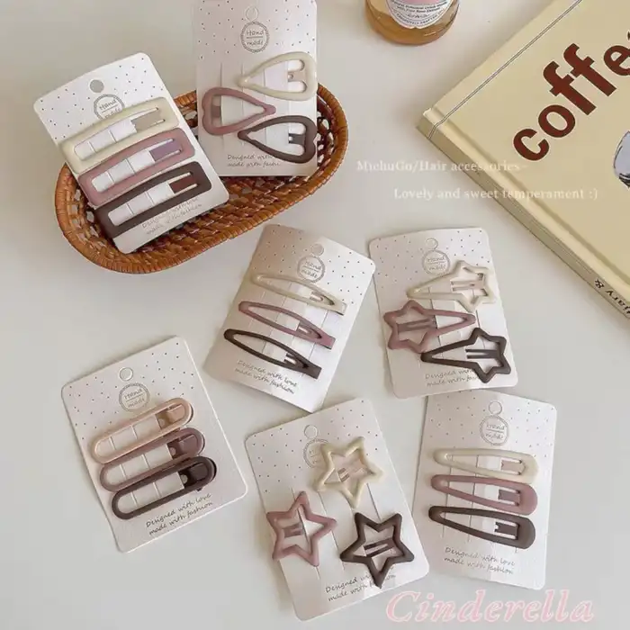 3lü Büyük Mat Soft Tonlu Klasik Model Çıtçıtlı Toka Seti 6cm - Çocuk Çıtçıt Yan Saç Tokası