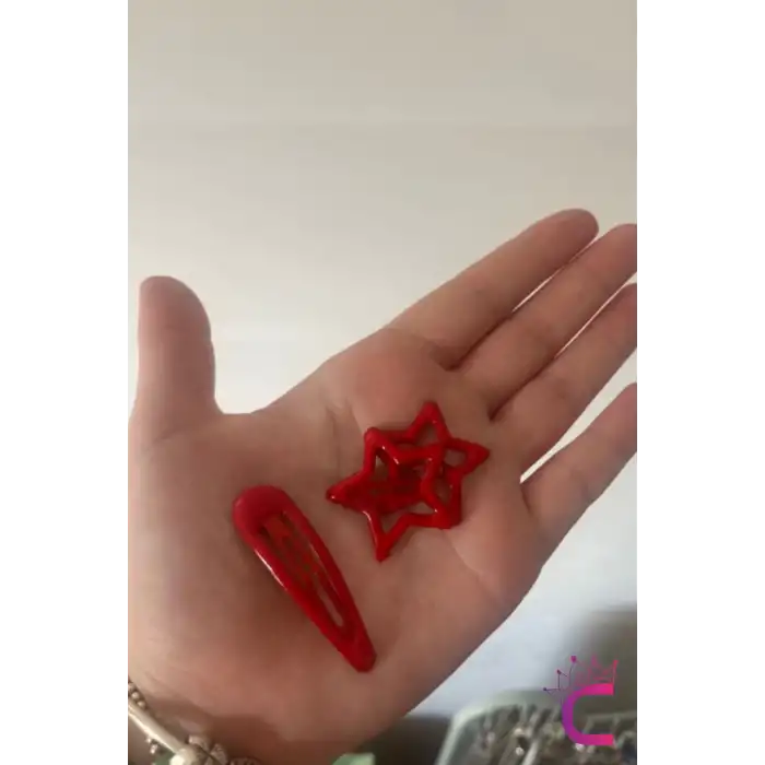 4lü Fb Sarı Lacivert Taraftar Tokası 3.2cm Metal - Renkli Yıldızlı Çıtçıtlı Toka Çocuk Saç Tokası