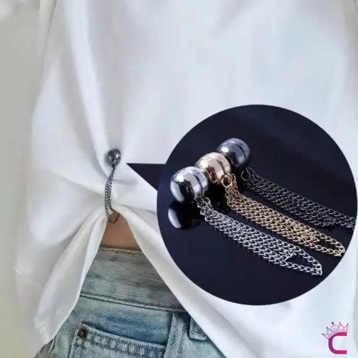 4lü Mıknatıslı Pantolon Paça Kısaltma Klipsi Gold - Etek Tişört Beli Uzunluk Daraltma Aparatı Broş