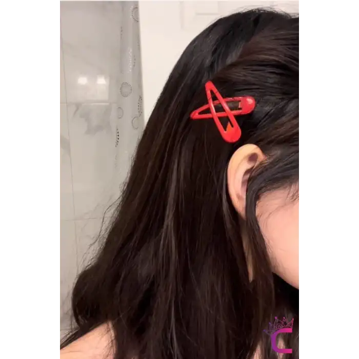 4lü Model Çıt Çıt Toka Seti Kırmızı 5 cm - Günlük Kullanım Çıtçıt Toka Yan Saç Tokası