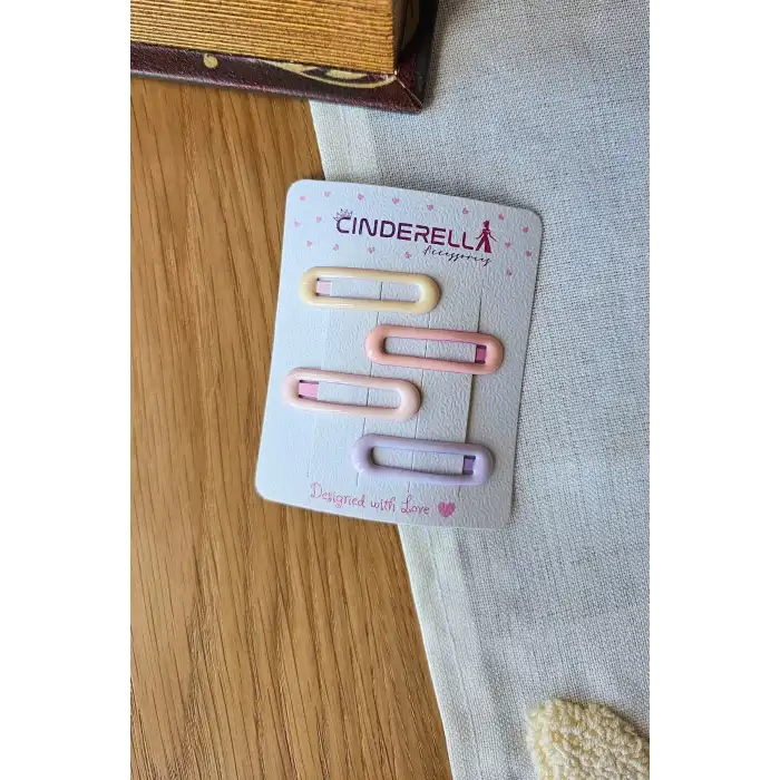 4lü Parlak Soft Renkli Oval Model Çıtçıtlı Toka Seti 4cm - Kız Çocuk Bebek Çıt Çıt Yan Saç Tokası