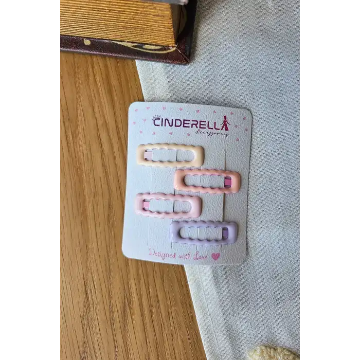 4lü Parlak Soft Renkli Tırtıklı Model Çıtçıtlı Toka Seti 4cm - Kız Çocuk Bebek Çıt Çıt Saç Tokası