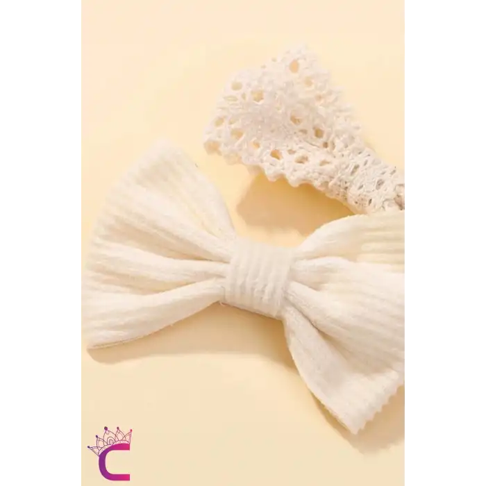 4lü Şık Kombin Soft Bej Renkli Kız Bebek Yumuşak Pens Toka Seti - Çocuk Kurdeleli Fiyonk Saç Tokası