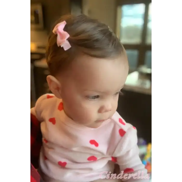 4lü Tamamen Astarlı Fiyonk Model Yumuşak Bebek Saç Tokası - Renkli Çocuk Pens Klips Toka Renk-1