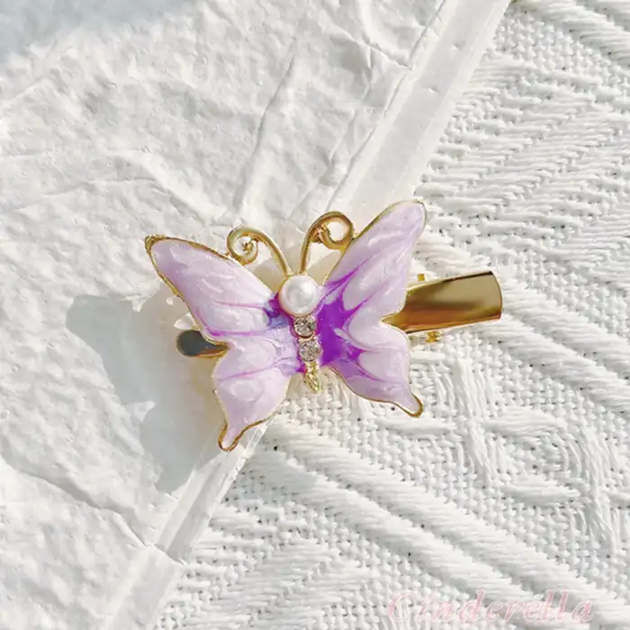 5li Kadın Yeni Sezon Lale Kelebek Çiçek Model Toka Seti - Lüks Yan Çıtçıt Klips Pens Toka Seti