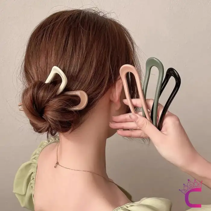 5li U Tasarım Kadın Saç Topuz Tokası 11.5 cm - Klasik Çubuk Toka Saç Çubuğu Aksesuar Toka Seti