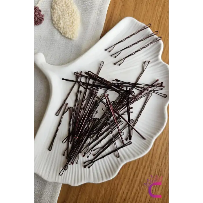 50li Bakır Renk Tel Toka 5cm - Yumuşak Uçlu Acıtmaz Kadın Tel Saç Tokası