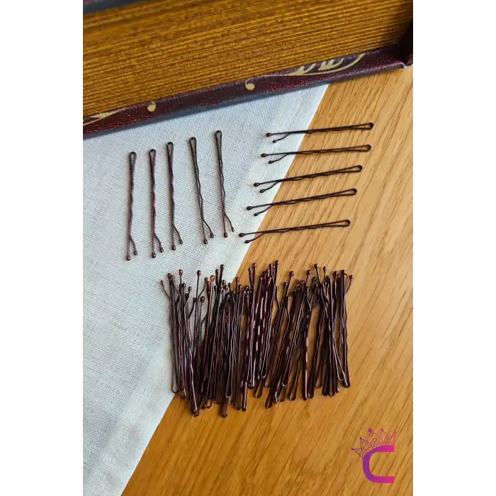 50li Bakır Renk Tel Toka 5cm - Yumuşak Uçlu Acıtmaz Kadın Tel Saç Tokası