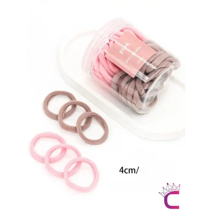 50li Günlük Kullanım Dayanıklı Kadın Lastik Toka Seti 4cm - Kahve Tonlu Yumuşak Lastikli Saç Tokası