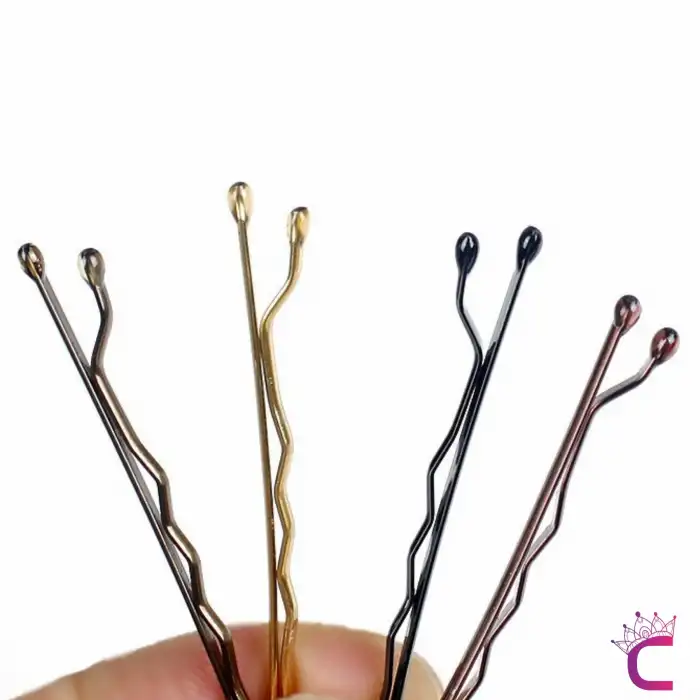 50li Gold Sarı Renk Tel Toka 5cm - Yumuşak Uçlu Acıtmaz Kadın Tel Saç Tokası