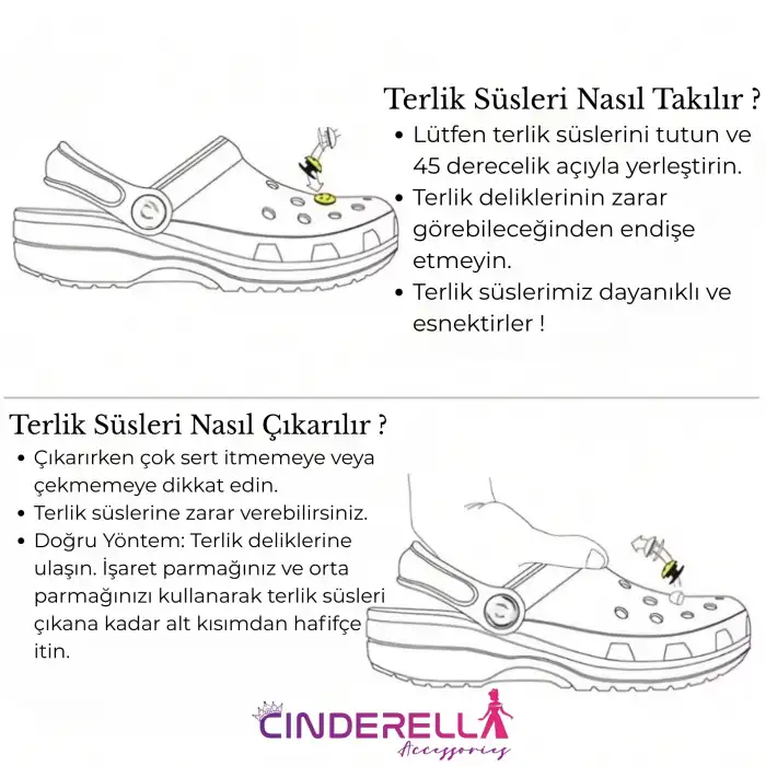 6lı Hello Kitty Çocuk Terlik Süsü Seti Jibbitz - Cross Charm Terlik Süsleri Crocks Aksesuar