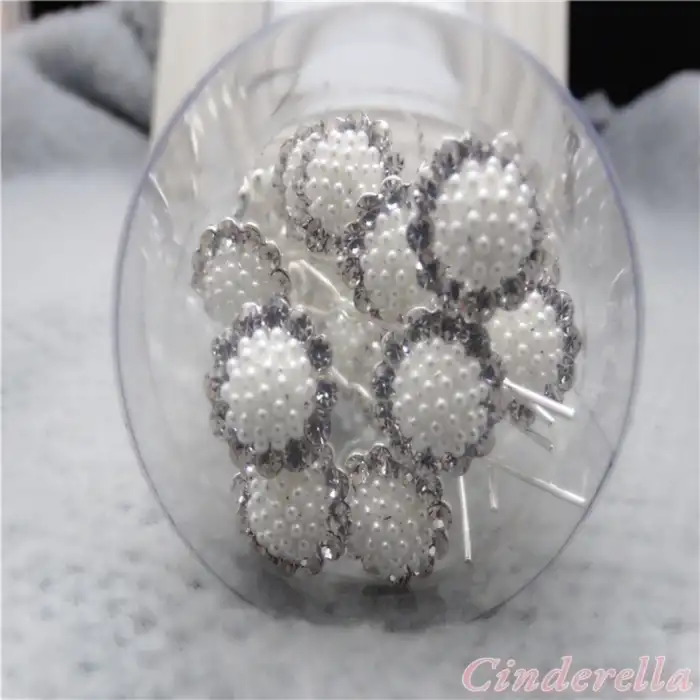 6lı Mini İncili Kristal Taş Detaylı Firkete Set - Düğün Gelin Söz Fotoğraf Çekimi Saç Topuz Tokası