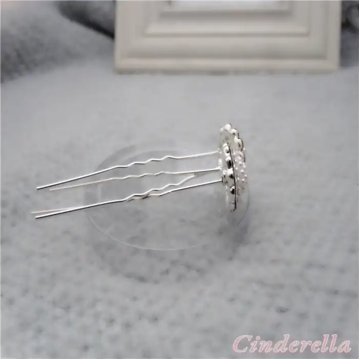 6lı Mini İncili Kristal Taş Detaylı Firkete Set - Düğün Gelin Söz Fotoğraf Çekimi Saç Topuz Tokası