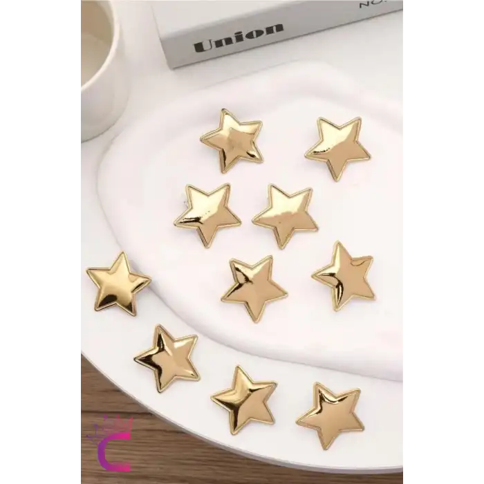 6lı Parlak PU Deri Yıldız Pens Saç Tokası Seti Gold - Renkli Yıldızlı Toka Çocuk Saç Süsü Aksesuar