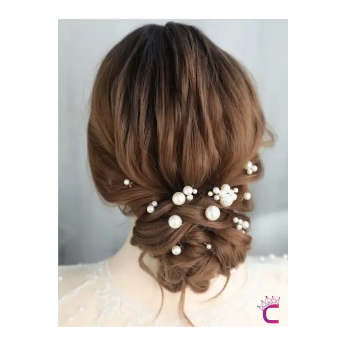 12li Nikah Tokası İncili Firkete Gelin Tacı - Düğün Nişan Kına Söz Doğum Günü Saç Topuz Aksesuarı