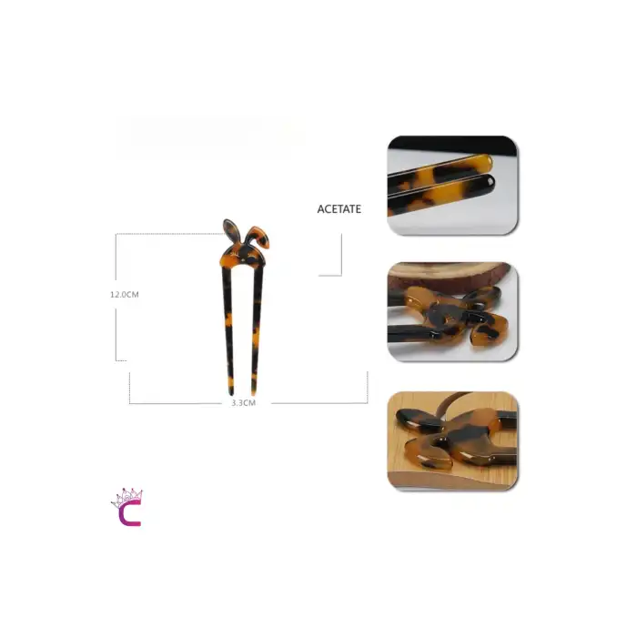 Sevimli Tavşan Kulaklı Beyaz Kız Çocuk Topuz Tokası Asetat - Kadın Çubuk Toka Saç Topuz Çubuğu